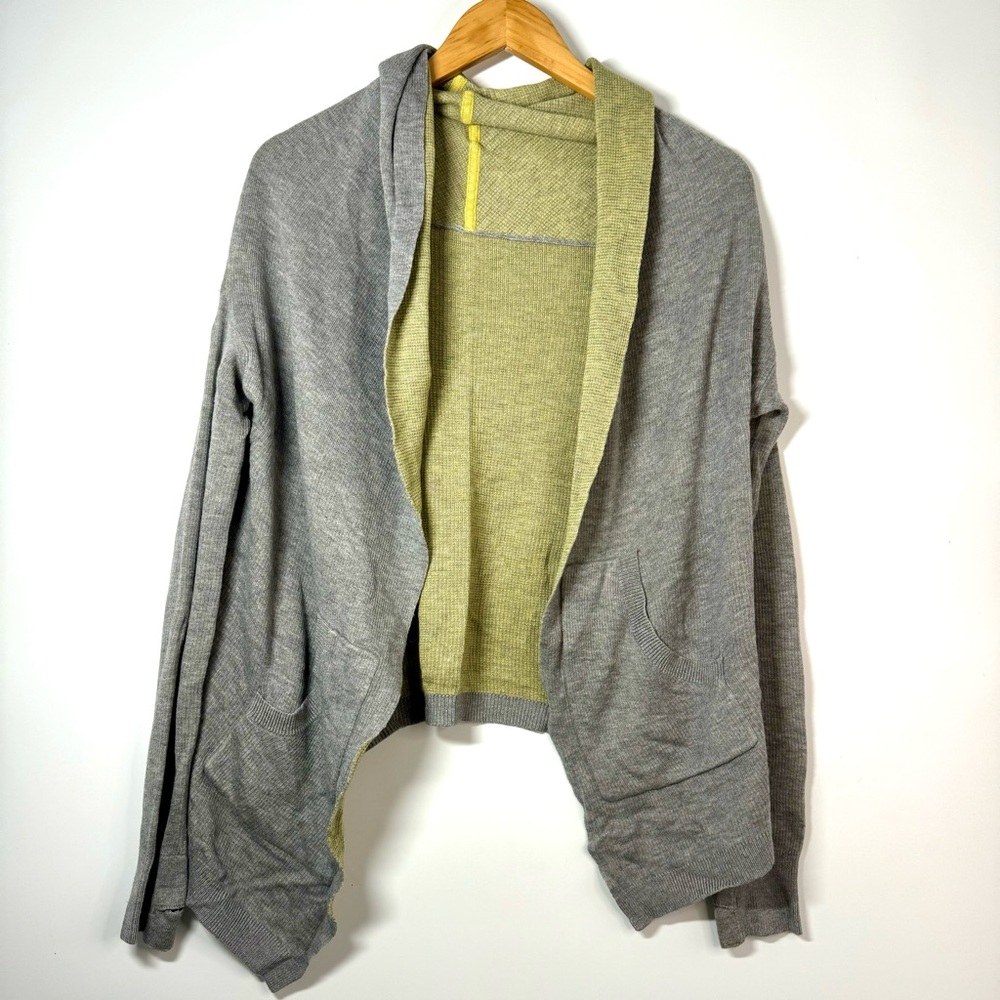 Lululemon Reversible Gray and‎ Yellow Women's Cardigan Sweater Size S/M